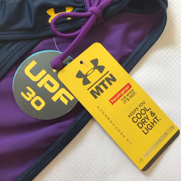 NWT Under Armour bikini Bottom Swimwear ( Size L) Color Navy Blue/ Purple - Picture 4 of 4